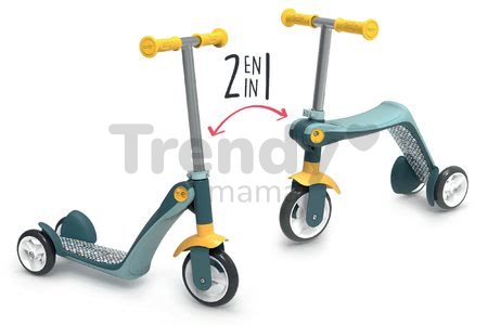 Kolobežka&odrážadlo Reversible 2v1 Scooter Smoby trojkolesová oceľovo-šedá výška rúčky 53/63 cm nosnosť 20 kg od 18 mes