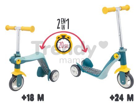 Kolobežka&odrážadlo Reversible 2v1 Scooter Smoby trojkolesová oceľovo-šedá výška rúčky 53/63 cm nosnosť 20 kg od 18 mes