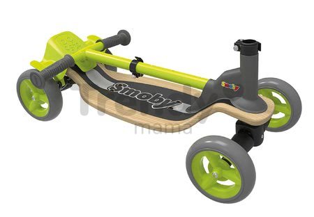 Drevená kolobežka štvorkolesová Wooden Scooter Smoby s intuitívnym ovládaním a výškovo nastaviteľná od 5 rokov