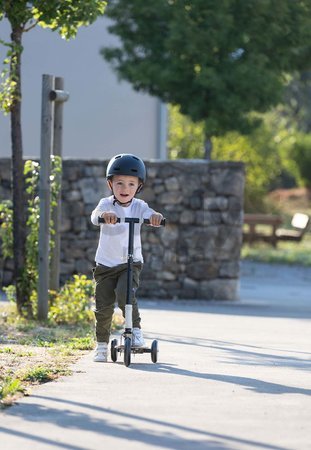 Drevená kolobežka trojkolesová Wooden 3W Foldable Scooter Black Smoby skladacia a výškovo nastaviteľná