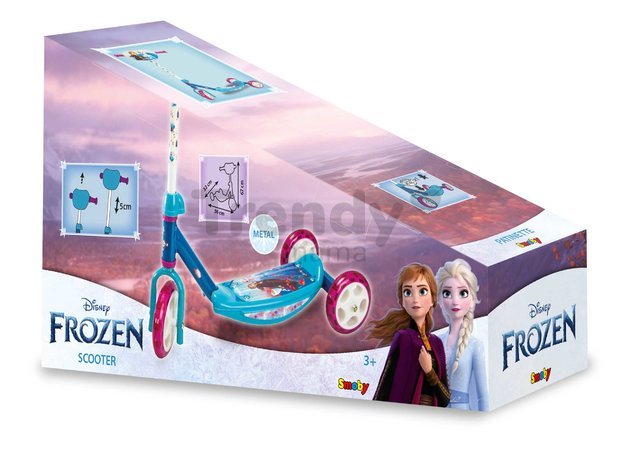 Kolobežka trojkolesová Frozen 3 Wheels Scooter Smoby protišmyková s výškovo nastaviteľnými riadidlami max. 67 cm