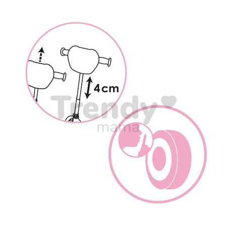 Kolobežka trojkolesová Disney Princess 3 Wheels Scooter Smoby protišmyková s výškovo nastaviteľnými riadidlami max. 67 cm