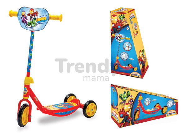 Kolobežka trojkolesová Iron Man 3 Wheels Scooter Smoby protišmyková s výškovo nastaviteľnými riadidlami max. 67 cm
