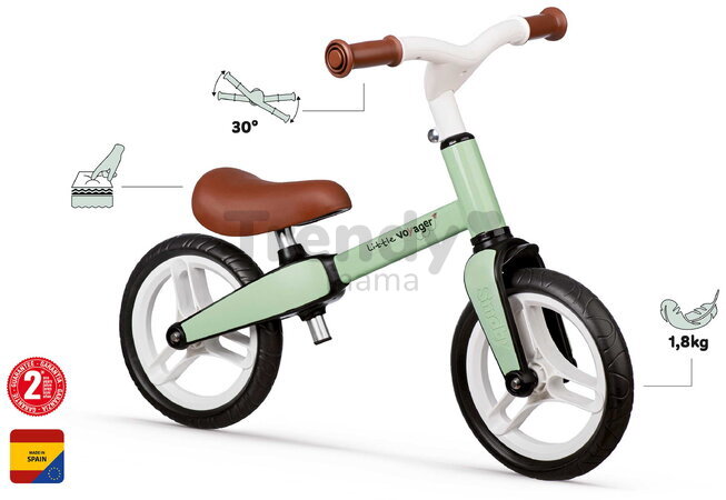 Balančné odrážadlo Little Voyager Balance Bike Smoby s ultraľahkou 1,8 kg kovovou konštrukciou a odolnými tichými kolesami od 24 mes
