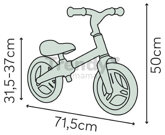 Balančné odrážadlo Little Voyager Balance Bike Smoby s ultraľahkou 1,8 kg kovovou konštrukciou a odolnými tichými kolesami od 24 mes