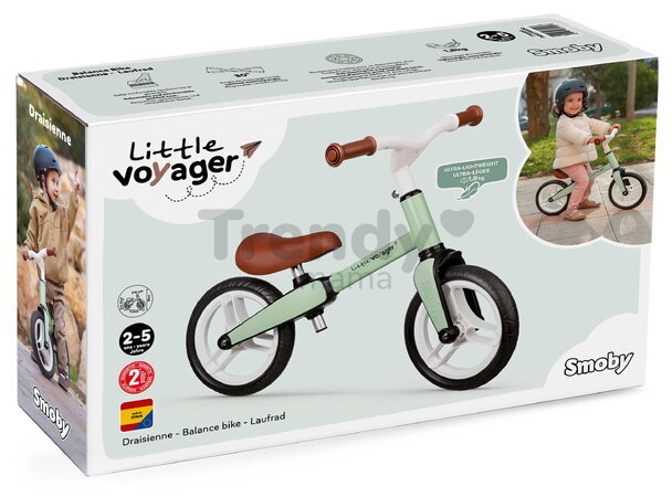Balančné odrážadlo Little Voyager Balance Bike Smoby s ultraľahkou 1,8 kg kovovou konštrukciou a odolnými tichými kolesami od 24 mes