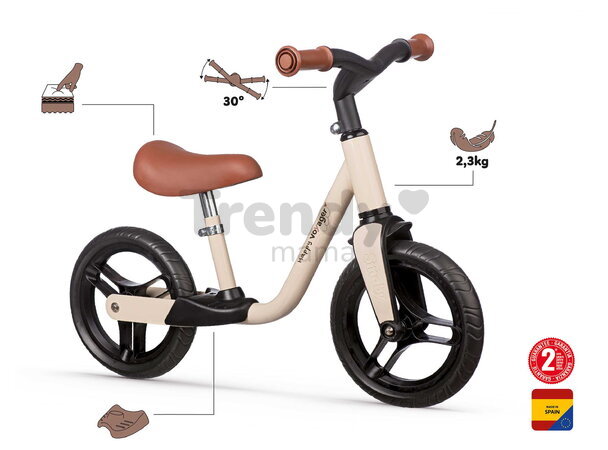 Balančné odrážadlo so stúpadlami Happy Voyager Balance Bike Smoby s ultraľahkou 2,3 kg kovovou konštrukciou a odolnými tichými kolesami od 24 mes
