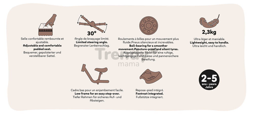 Balančné odrážadlo so stúpadlami Happy Voyager Balance Bike Smoby s ultraľahkou 2,3 kg kovovou konštrukciou a odolnými tichými kolesami od 24 mes