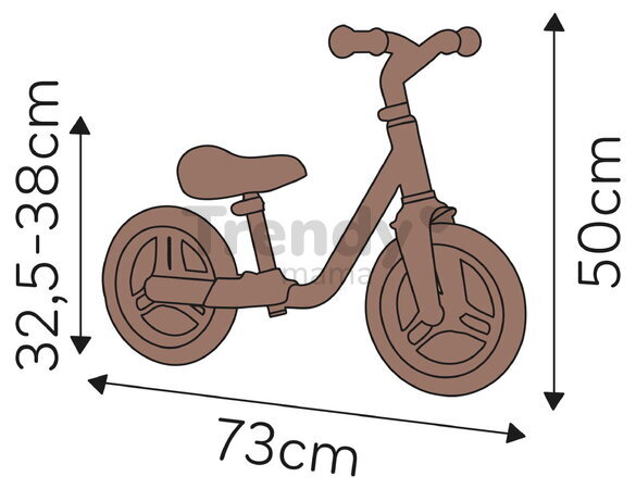 Balančné odrážadlo so stúpadlami Happy Voyager Balance Bike Smoby s ultraľahkou 2,3 kg kovovou konštrukciou a odolnými tichými kolesami od 24 mes