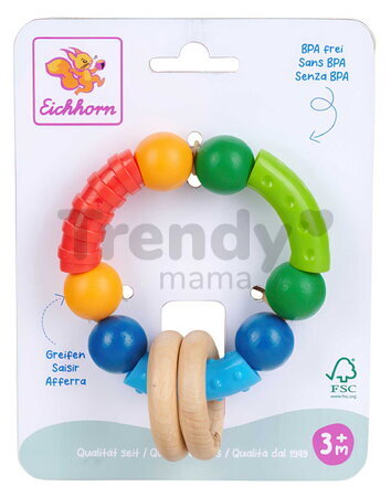 Drevená hrkálka Baby Grasping Toy Eichhorn od 3 mes