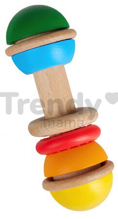 Drevená hrkálka Baby Grasping Toy Rattle Stick Eichhorn od 3 mes