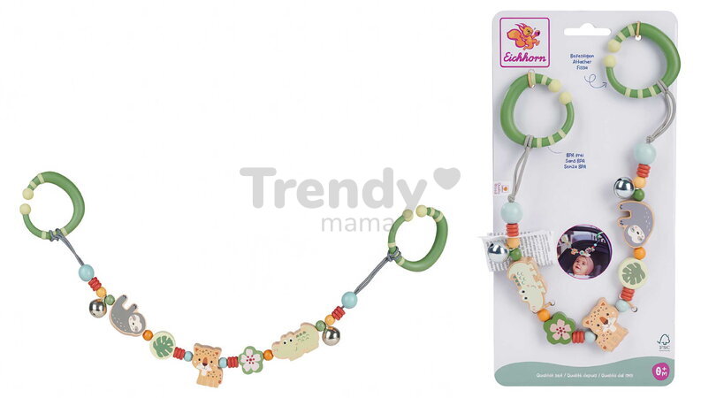 Drevená retiazka na kočík Baby Pram Chain BeWild Eichhorn 46 cm od 0 mes