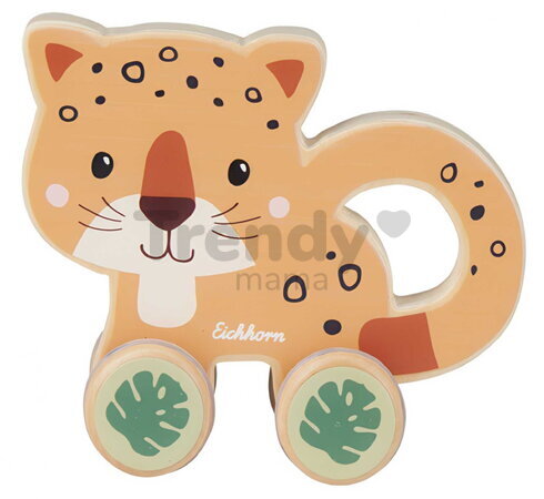 Drevené autíčko jaguár Baby Push Animal BeWild Eichhorn dĺžka 10 cm od 12 mes