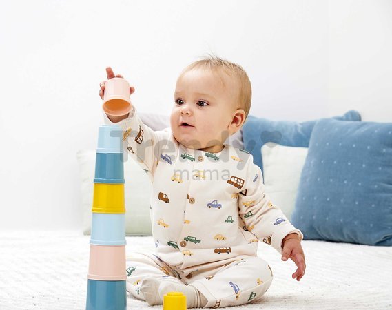 Didaktická veža BB AbricK Écoiffier 8 farebných šálok pre najmenších od 6 mes
