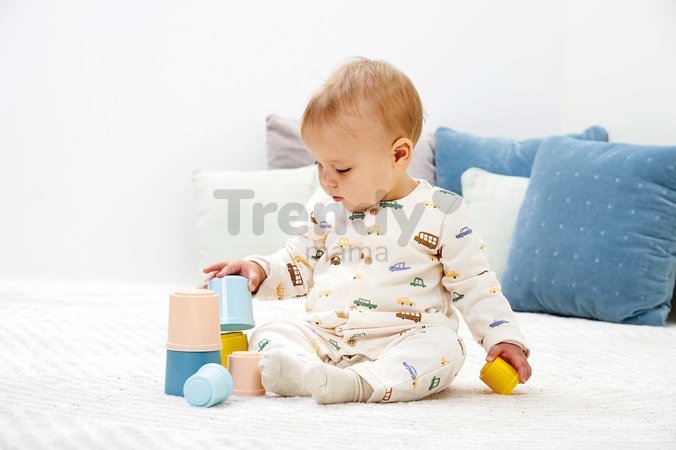 Didaktická veža BB AbricK Écoiffier 8 farebných šálok pre najmenších od 6 mes