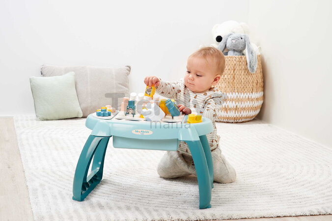 Didaktický stolík BB Abrick Écoiffier 22 dielov s aktivitami a kockami s motívom zvieratiek od 12 mes