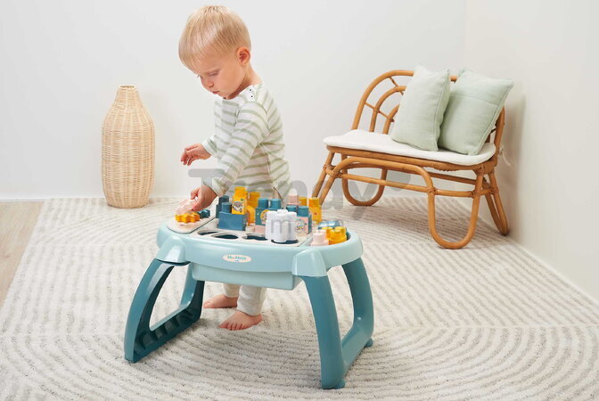 Didaktický stolík BB Abrick Écoiffier 22 dielov s aktivitami a kockami s motívom zvieratiek od 12 mes