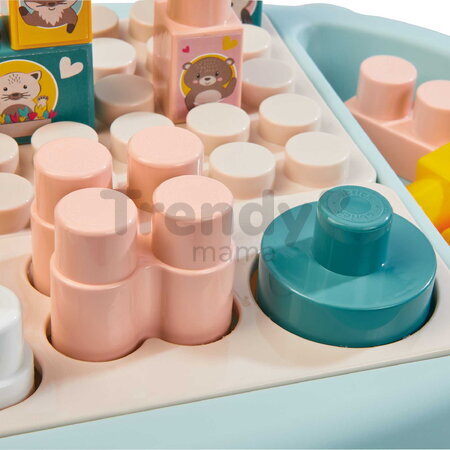 Didaktický stolík BB Abrick Écoiffier 22 dielov s aktivitami a kockami s motívom zvieratiek od 12 mes