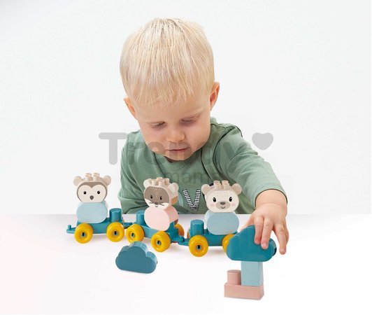 Didaktický vláčik zvieratká BB Abrick Écoiffier s kockami 28 dielov od 12 mes