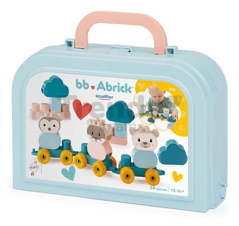 Didaktický vláčik zvieratká BB Abrick Écoiffier s kockami 28 dielov od 12 mes
