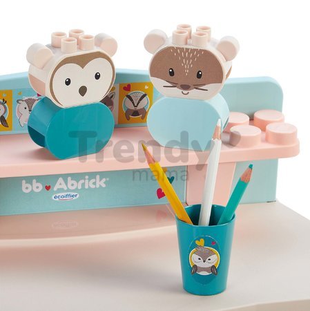 Stôl na kreslenie  My first desk BB Abrick Écoiffier so stoličkou a kockami od 12 mes