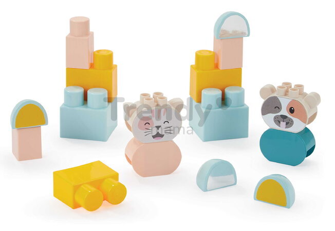 Chodítko auto Baby Walker BB Abrick Écoiffier s úložným priestorom a kockami 17 dielov od 12 mes