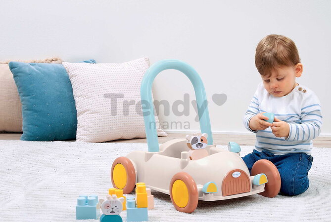 Chodítko auto Baby Walker BB Abrick Écoiffier s úložným priestorom a kockami 17 dielov od 12 mes