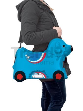 Odrážadlo kufor na kolieskach Pes Bobby BIG s tajnou priehradkou 15 L objem modré
