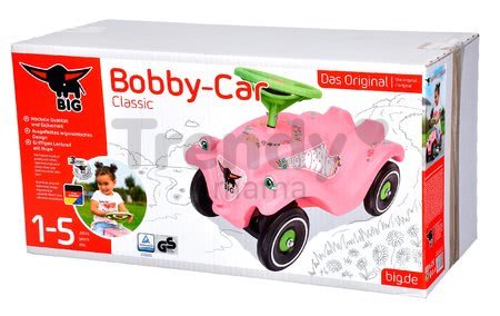Odrážadlo auto Flower Bobby Car BIG Classic s klaksónom ružové od 12 mes