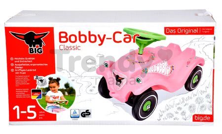 Odrážadlo auto Flower Bobby Car BIG Classic s klaksónom ružové od 12 mes
