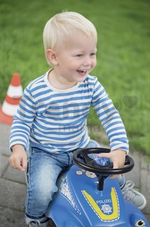 Odrážadlo auto Bobby Car Classic Police BIG modré so zvukom a svetlom a s nálepkami v rôznych jazykoch od 12 mes