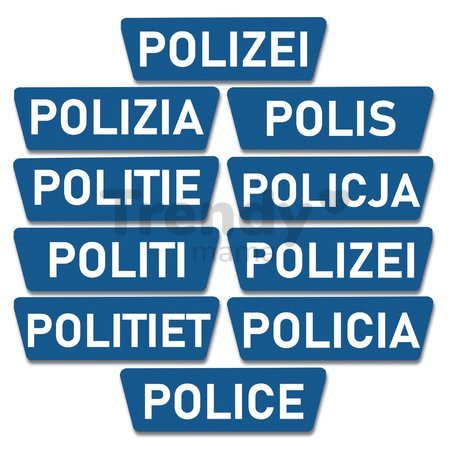 Odrážadlo auto Bobby Car Classic Police BIG modré so zvukom a svetlom a s nálepkami v rôznych jazykoch od 12 mes