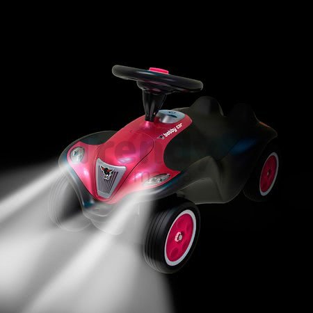 Odrážadlo Bobby Car Next Raspberry BIG s LED reflektormi a elektronickým klaksónom ergonomické sedadlo s velúrom od 12 mes