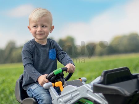 Traktor na šliapanie Jimmy BIG s nakladačom a vlečkou zelený