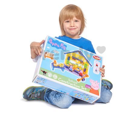 Stavebnica Peppa Pig v škole s násobilkou PlayBIG Bloxx BIG s 2 figúrkami 87 dielov od 1,5-5 rokov