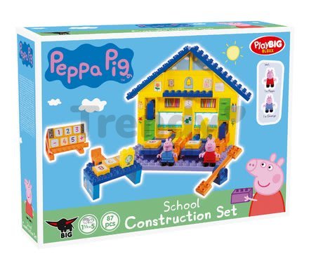 Stavebnica Peppa Pig v škole s násobilkou PlayBIG Bloxx BIG s 2 figúrkami 87 dielov od 1,5-5 rokov