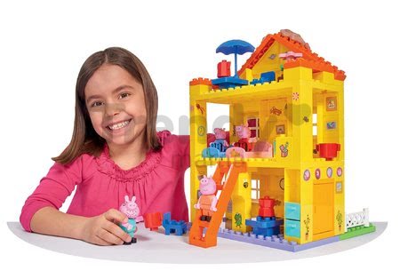 Stavebnica Peppa Pig rodinka v domčeku PlayBIG Bloxx BIG so 4 figúrkami 107 dielov od 1,5-5 rokov