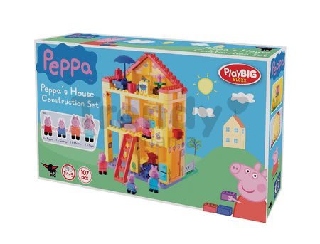 Stavebnica Peppa Pig rodinka v domčeku PlayBIG Bloxx BIG so 4 figúrkami 107 dielov od 1,5-5 rokov