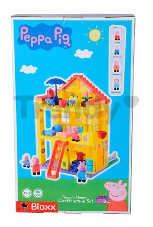 Stavebnica Peppa Pig rodinka v domčeku PlayBIG Bloxx BIG so 4 figúrkami 107 dielov od 1,5-5 rokov