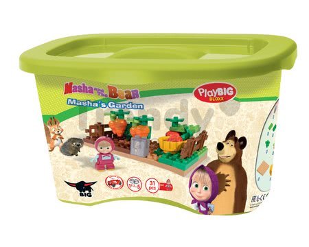 Stavebnice Máša a medvěd v zahradě PlayBIG Bloxx BIG s 1 figurkou 31 dílů od 1,5-5 let