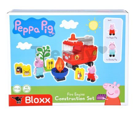 Stavebnica Peppa Pig Fire Engine PlayBIG Bloxx BIG Požiarnické auto s 2 figúrkami 40 dielov od 1,5-5 rokov