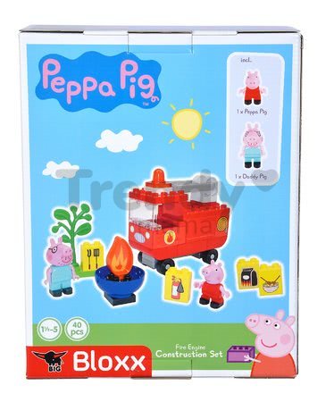 Stavebnica Peppa Pig Fire Engine PlayBIG Bloxx BIG Požiarnické auto s 2 figúrkami 40 dielov od 1,5-5 rokov