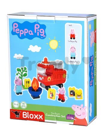 Stavebnica Peppa Pig Fire Engine PlayBIG Bloxx BIG Požiarnické auto s 2 figúrkami 40 dielov od 1,5-5 rokov