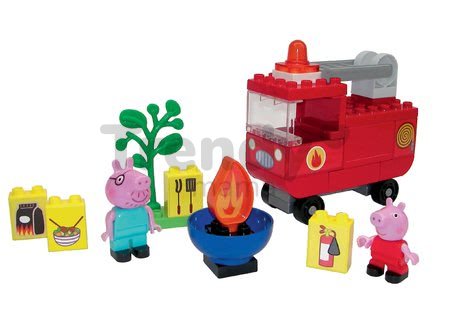 Stavebnica Peppa Pig Fire Engine PlayBIG Bloxx BIG Požiarnické auto s 2 figúrkami 40 dielov od 1,5-5 rokov