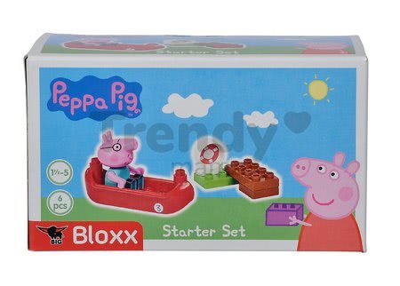 Stavebnica Peppa Pig Starter Sets PlayBIG Bloxx s figúrkou v člne od 1,5-5 rokov