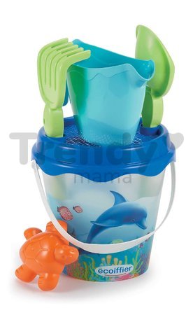 Vedro do piesku Delfín Écoiffier 17 cm s krhličkou, 6-dielny set od 18 mes