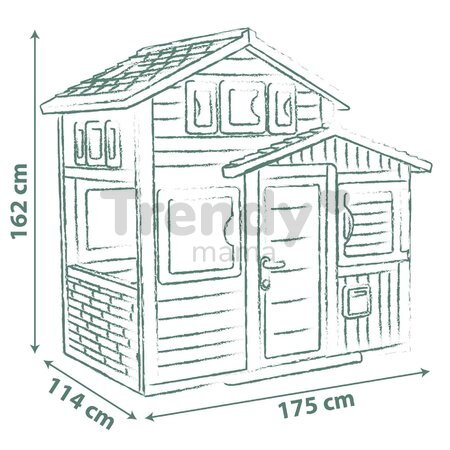 Domček Priateľov s uzamykateľnými dverami a poštovou schránkou Friends Evo Playhouse Life Smoby rozšíriteľný zadné polovičné dvere 6 okien s UV filtro