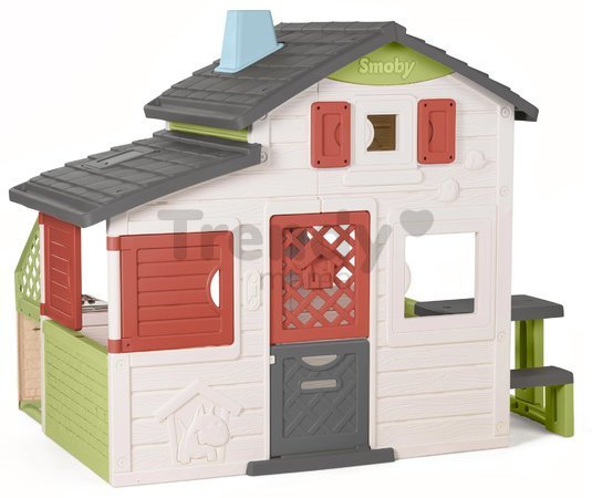 Domček Priateľov s kuchynkou a stolíkom Friends House Life Smoby rozšíriteľný so zvončekom a zadným vchodom 172 cm výška s UV filtrom - model 2025