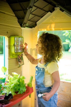 Domček pre záhradníka Garden House Smoby s kvetináčmi rozšíriteľný odkvap a mriežka s vtáčou búdkou 135 cm výška s UV filtrom od 2 rokov