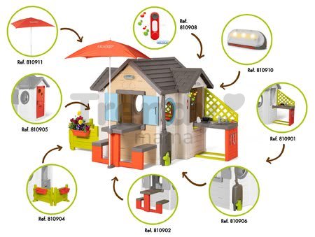 Domček pre záhradníka Garden House Smoby s kvetináčmi rozšíriteľný odkvap a mriežka s vtáčou búdkou 135 cm výška s UV filtrom od 2 rokov